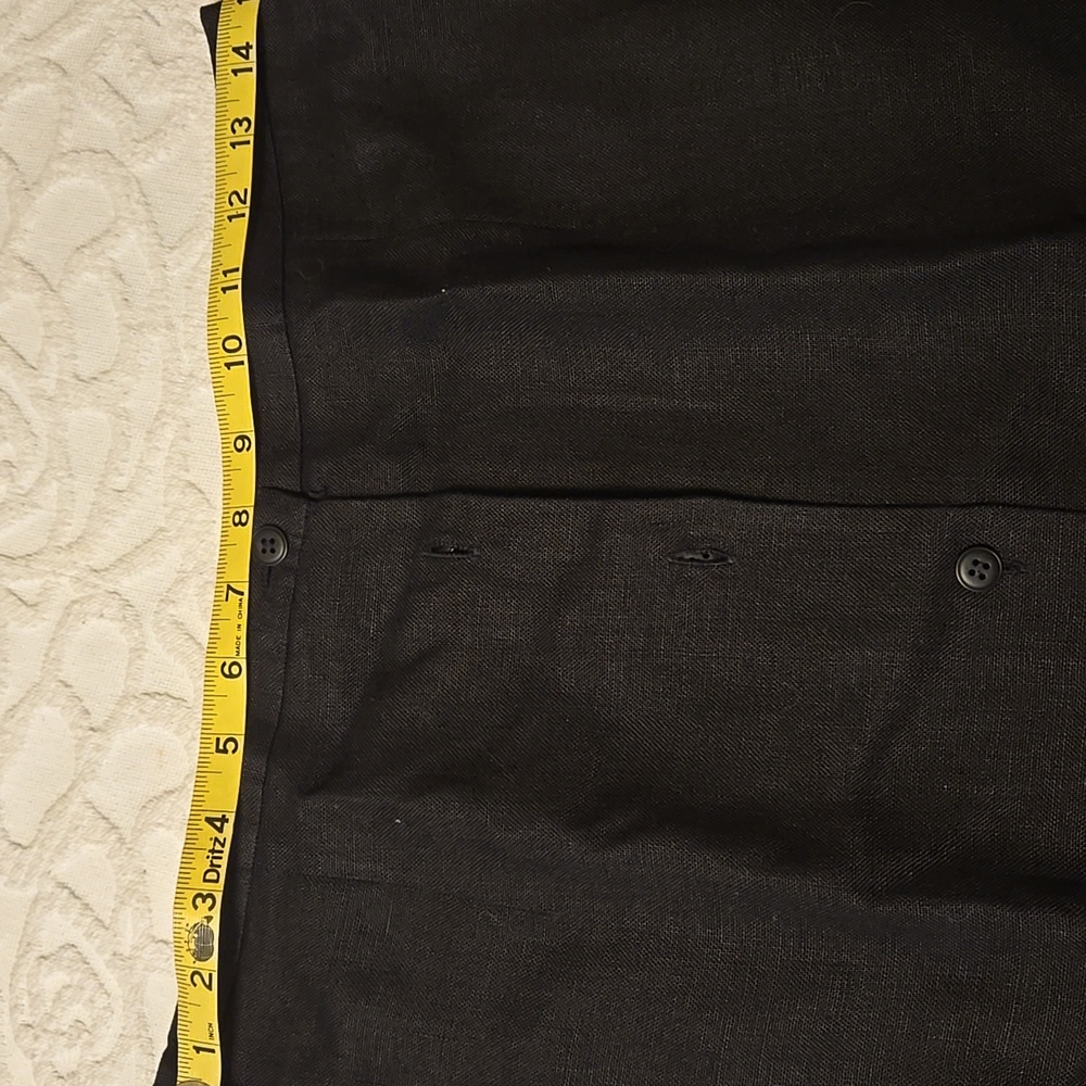 Talbots black linen button front a line skirt 12 - Picture 5 of 7
